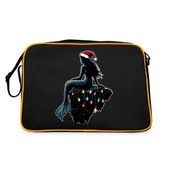 Mermaid Christmas Hat Xmas - Retro Bag - black/gold - Back