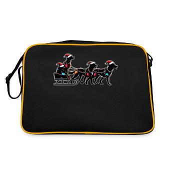 Mushender Schlittenhund Weihnachtsmütze Xmas - Retro Tasche - Schwarz/Gold - Hinten
