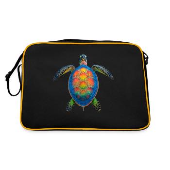 Amoureux des tortues de mer Motif safari animalier - Sac Retro - noir/or - Dos