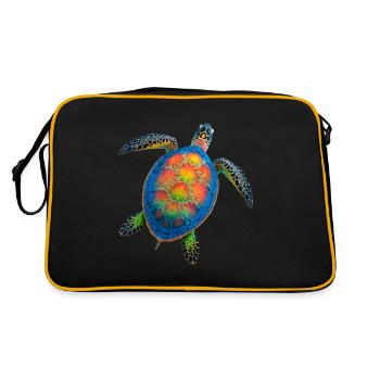 Amoureux des tortues de mer Motif safari animalier - Sac Retro - noir/or - Dos