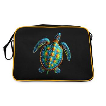 Amoureux des tortues de mer Motif safari animalier - Sac Retro - noir/or - Dos