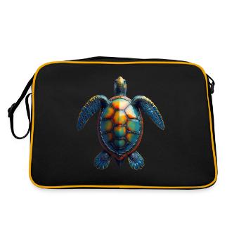 Amoureux des tortues de mer Motif safari animalier - Sac Retro - noir/or - Dos