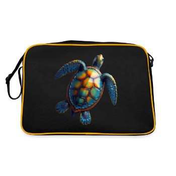 Amoureux des tortues de mer Motif safari animalier - Sac Retro - noir/or - Dos