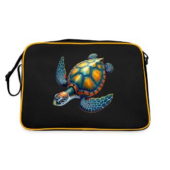 Amoureux des tortues de mer Motif safari animalier - Sac Retro - noir/or - Dos