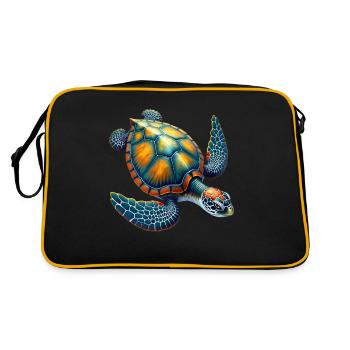 Amoureux des tortues de mer Motif safari animalier - Sac Retro - noir/or - Dos