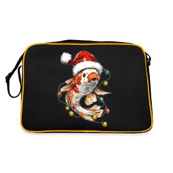 Nishikigoi carpe carpe koi poisson chapeau de Noël - Sac Retro - noir/or - Dos