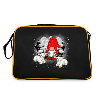 Santa Claus Gnome Dwarf Sheep Santa Claus - Retro Bag - black/gold - Back