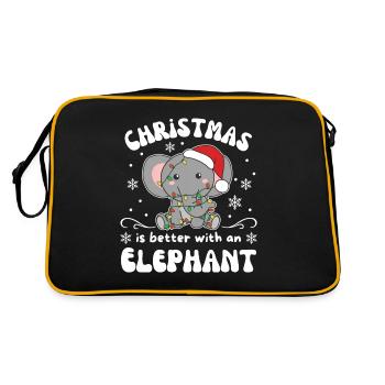 Christmas is better with an elephant - Retro Bag - black/gold - Back