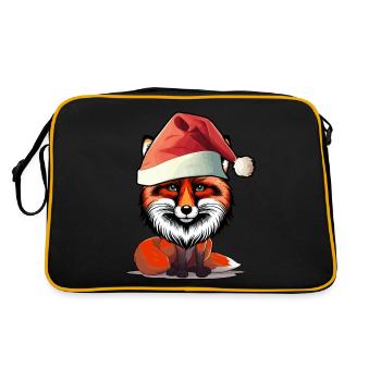 Weihnachtsmann Nikolaus Fuchs spaßig lustig - Retro Tasche - Schwarz/Gold - Hinten