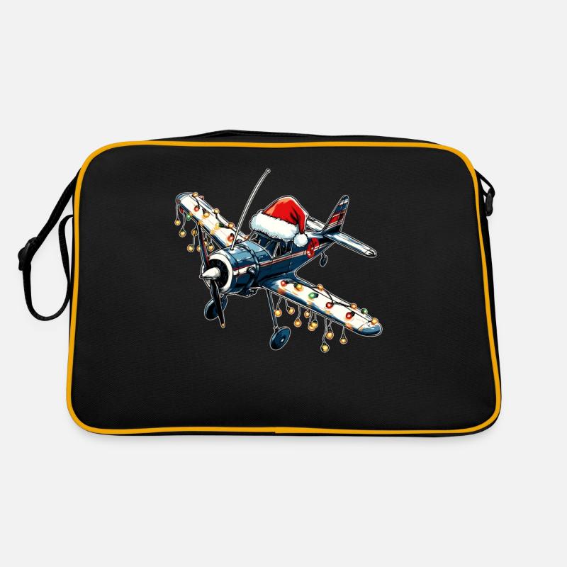 RC-Flugzeug Modellflug Pilot Weihnachten Hut Xmas - Retro Tasche - Schwarz/Gold