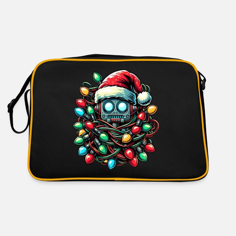 Robot Robotics Santa Hat Xmas Retro Bag