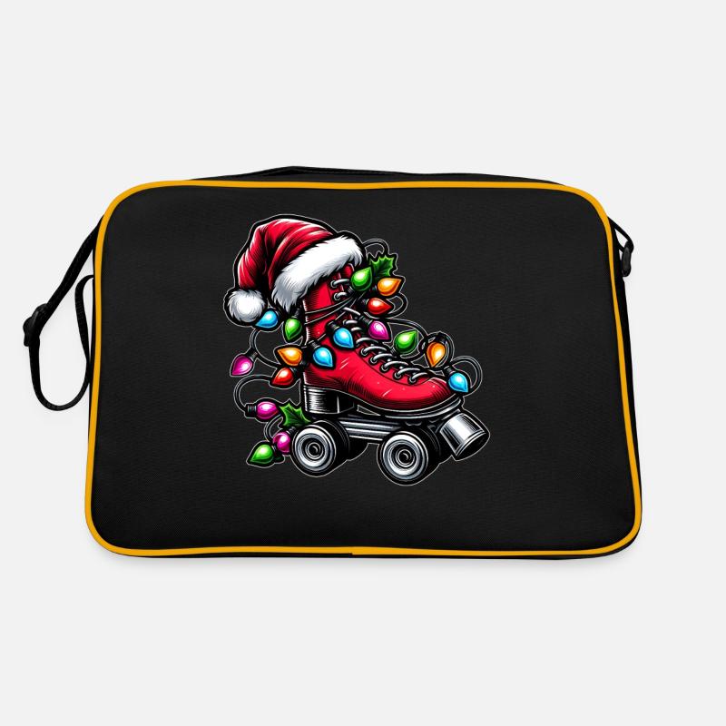 Rollschuhlaufen Skater Skate Rollschuhe - Retro Tasche - Schwarz/Gold