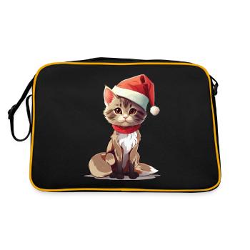 Cat Christmas Pets Pet Christmas - Retro Bag - black/gold - Back