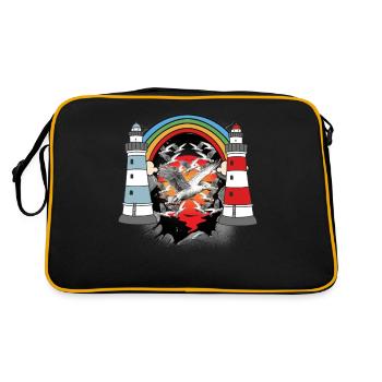 maritime, lighthouse, lighthouses, seagulls, seagulls - Retro Bag - black/gold - Back