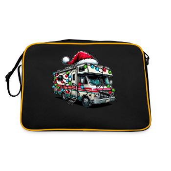 RV Camping Wohnmobil Wohnmobil Urlaub Weihnachten - Retro Tasche - Schwarz/Gold - Hinten