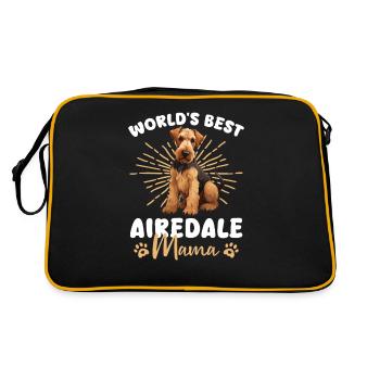 Airedale Terrier Chien Airedale Maman - Sac Retro - noir/or - Dos