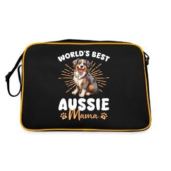 Berger Australien Bleu Merle Chien Aussie Maman - Sac Retro - noir/or - Dos