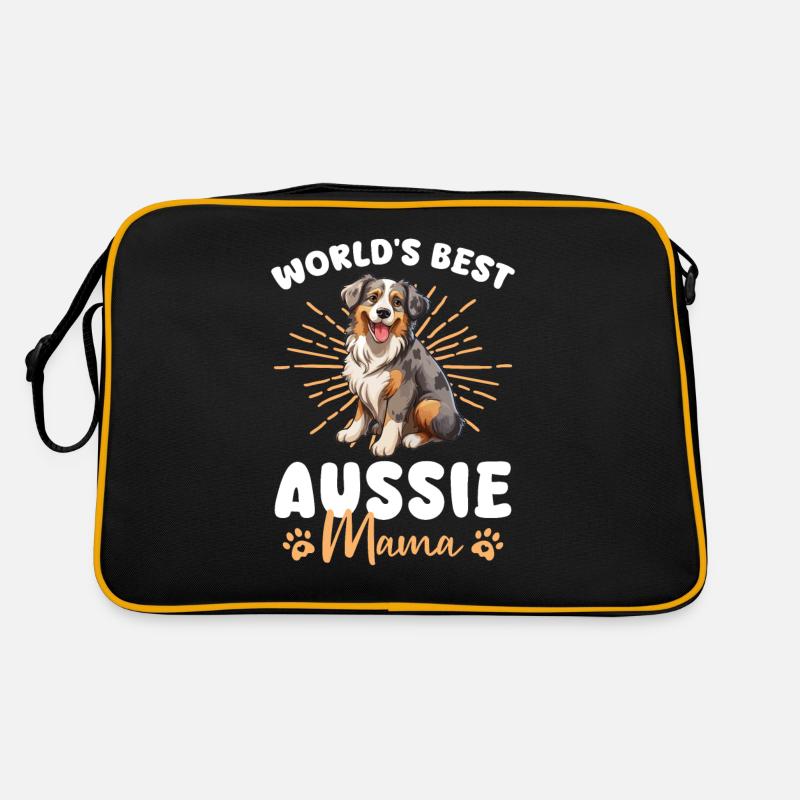 Australian Shepherd Blue Merle Dog Aussie Mom Retro Bag