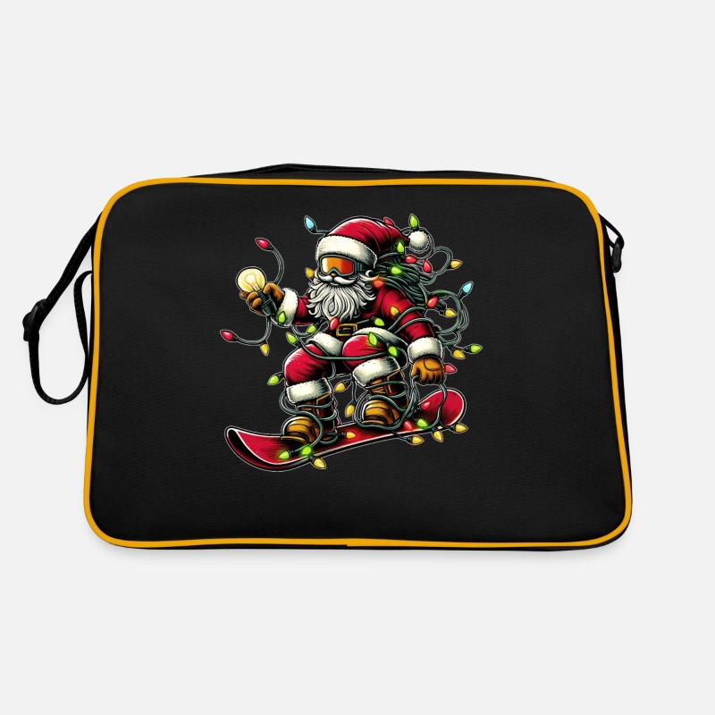 Weihnachtsmann Snowboarding Snowboard Snowboarder Retro Tasche