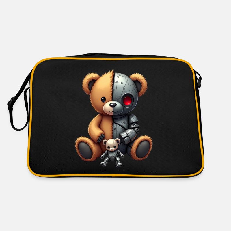 Funny Robot Tech Teddy Bear Cyborg Animal Bear Retro Bag