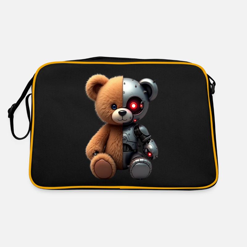 Funny Robot Tech Teddy Bear Cyborg Animal Bear Retro Bag