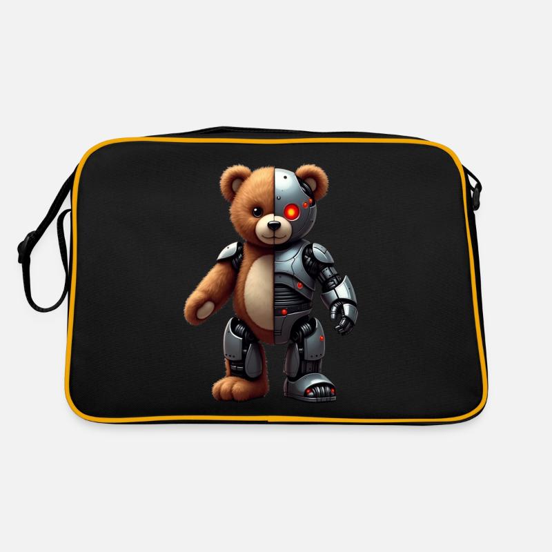 Funny Robot Tech Teddy Bear Cyborg Animal Bear Retro Bag