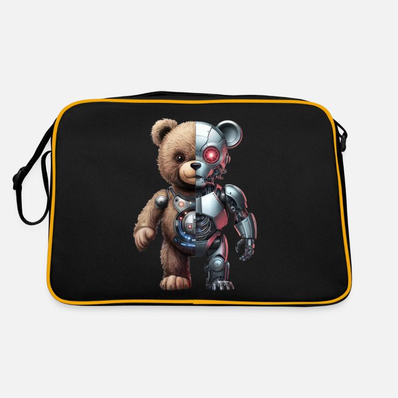 Funny Robot Tech Teddy Bear Cyborg Animal Bear Retro Bag