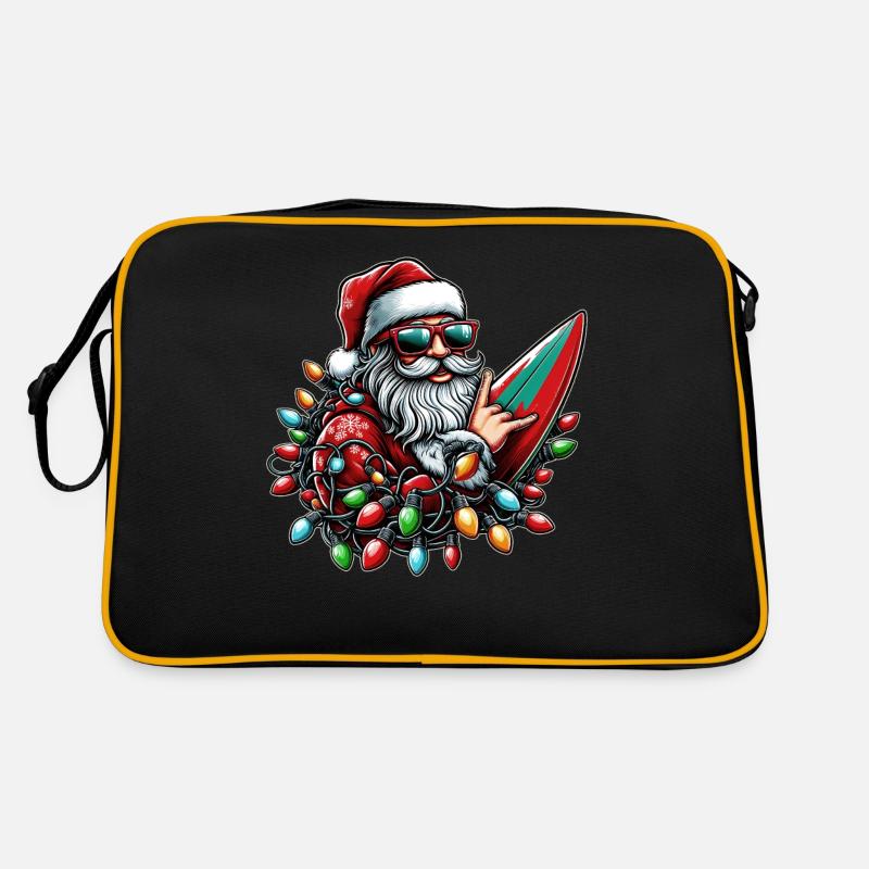 Père Noël Planche de surf Surf Surfer Noël Sac Retro