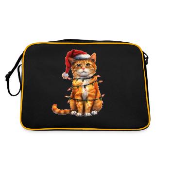 Mignon chat orange chat tigré chapeau de Noël - Sac Retro - noir/or - Dos