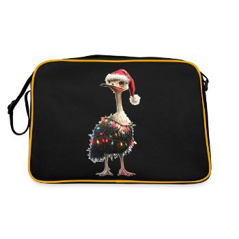 Ostrich Christmas Hat Xmas - Retro Bag - black/gold - Back