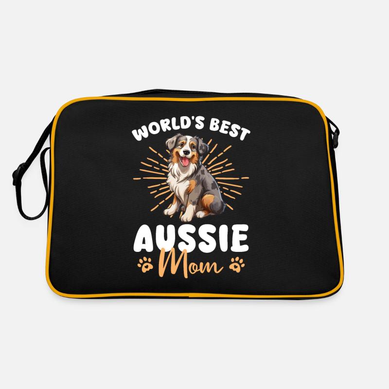 Australian Shepherd Blue Merle Dog Aussie Mom Retro Bag