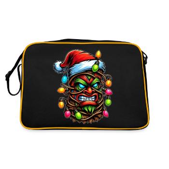 Tiki Luau Hawaiian Hawaiian Tiki Mask Christmas Mom - Retro Bag - black/gold - Back