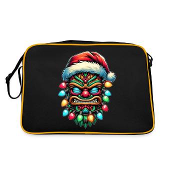 Tiki Luau Hawaiian Hawaiian Tiki Mask Christmas Mom - Retro Bag - black/gold - Back