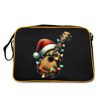 Ukulele Instrument Christmas Hat Xmas - Retro Bag - black/gold - Back