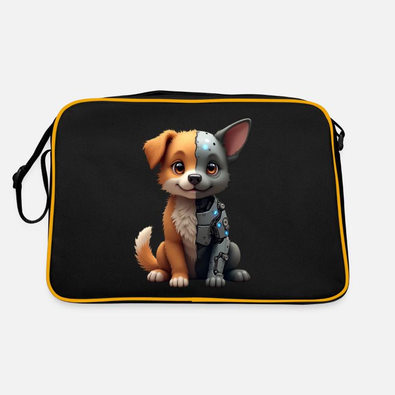 Lustiger Roboter Hund Cyborg Tier AI Dog Robot Retro Tasche