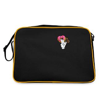 silly embarrassing sarcasm nerd geek donut - Retro Bag - black/gold - Back
