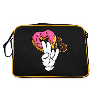 silly embarrassing sarcasm nerd geek donut - Retro Bag - black/gold - Back