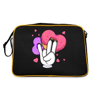 silly embarrassing sarcasm nerd geek donut - Retro Bag - black/gold - Back