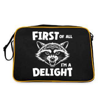 I Am A Joy, Sarcastic Meme Opossum - Retro Bag - black/gold - Back