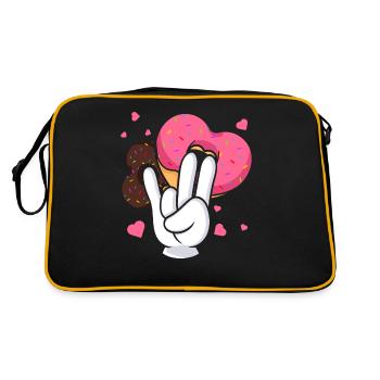 silly embarrassing sarcasm nerd geek donut - Retro Bag - black/gold - Back