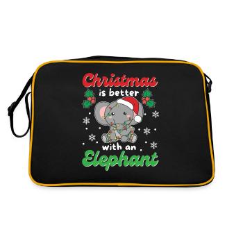 Christmas is better with an elephant - Retro Bag - black/gold - Back