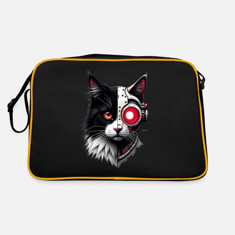 Drôle Robot Chat Tech Chats Cyborg Animal Chat Sac Retro
