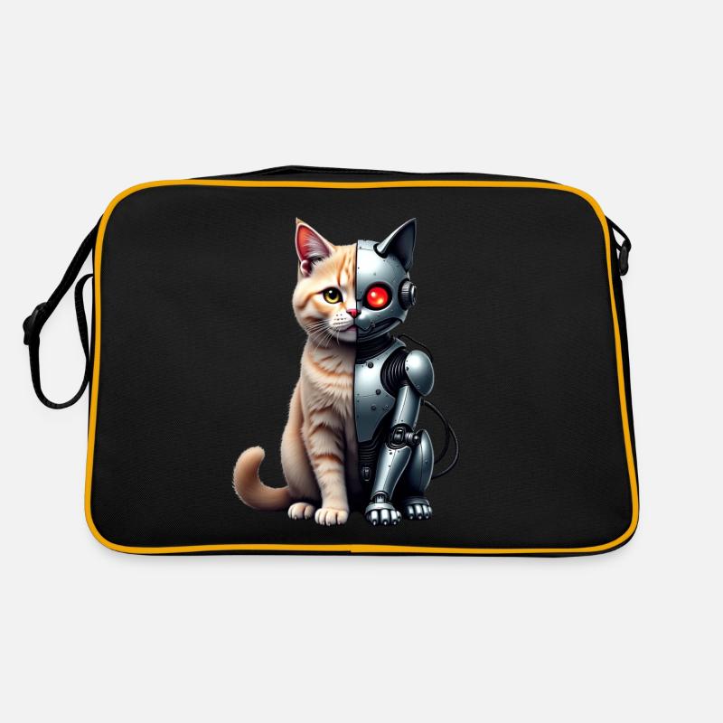 Drôle Robot Chat Tech Chats Cyborg Animal Chat Sac Retro