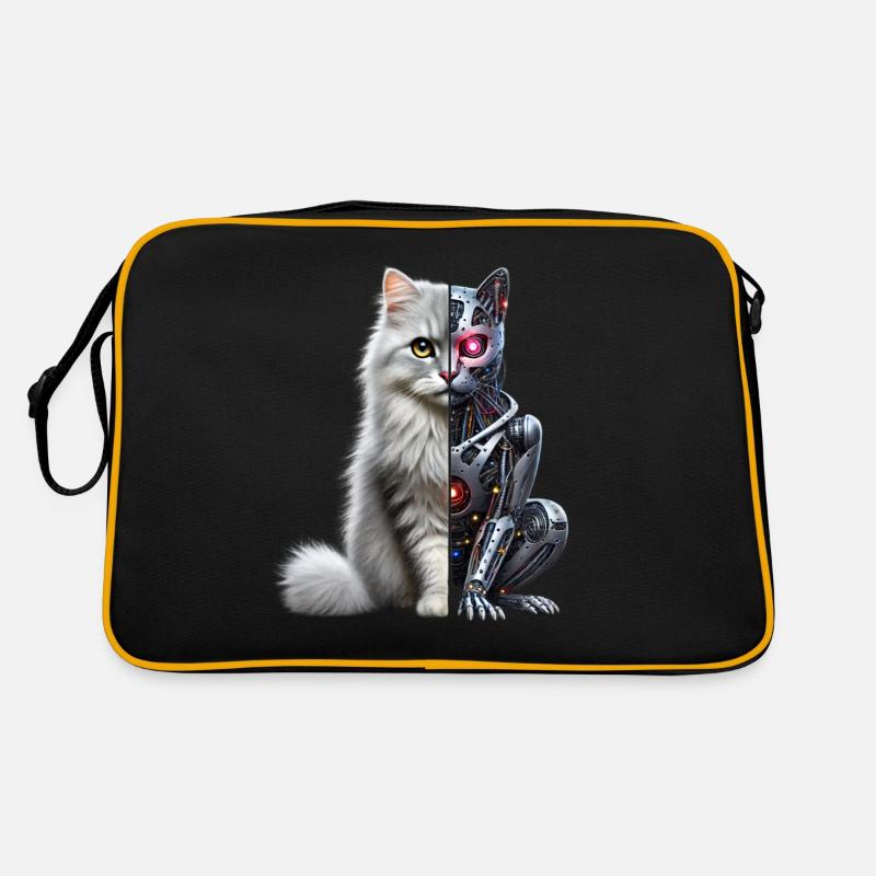 Drôle Robot Chat Tech Chats Cyborg Animal Chat Sac Retro