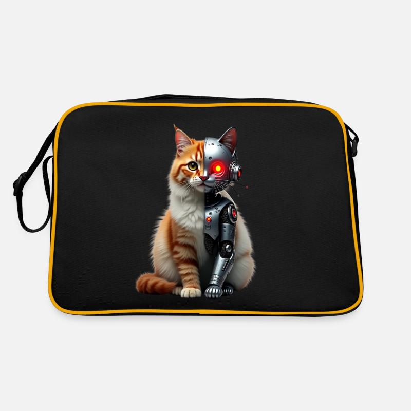 Drôle Robot Chat Tech Chats Cyborg Animal Chat Sac Retro