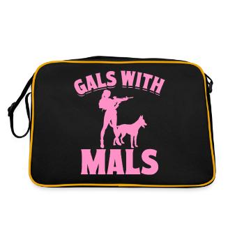 Belgian Malinois Girl Gals With Mals - Retro Bag - black/gold - Back