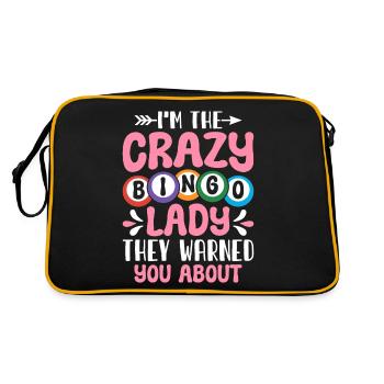 Crazy Bingo Lady Bingo Cards Bingo Game Love - Retro Bag - black/gold - Back
