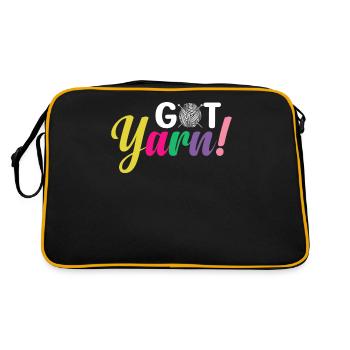Crochet Knitting Yarn Lover Got Yarn - Retro Bag - black/gold - Back