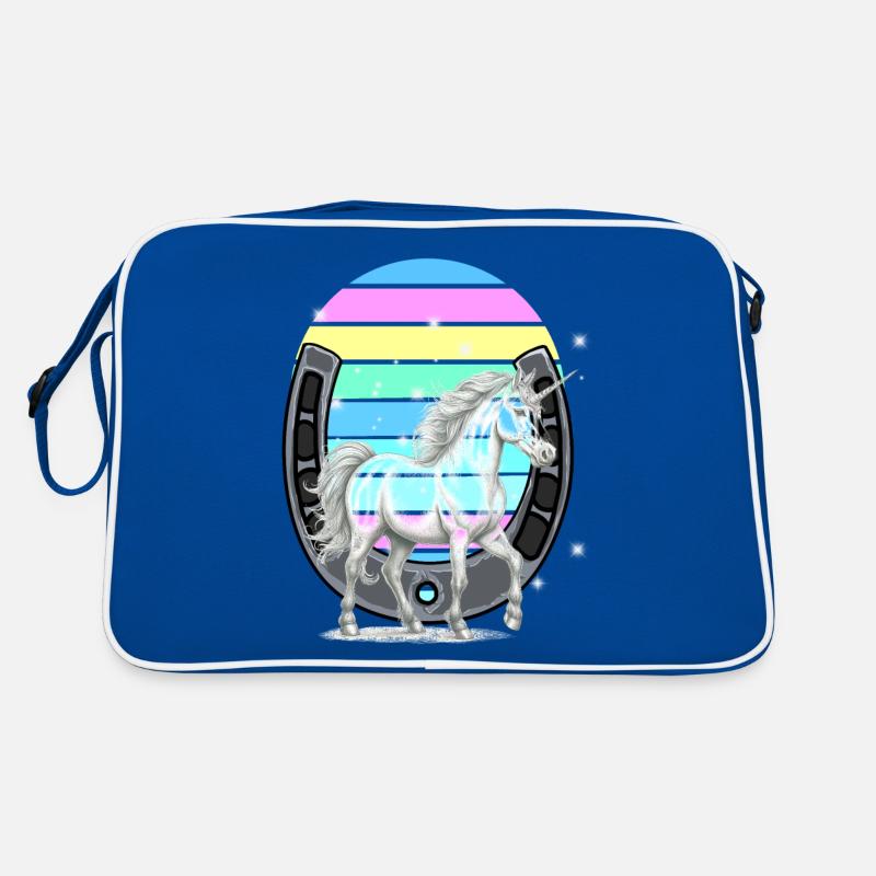 Einhorn Einhörner Regenbogen Pferd Pferde Retro Tasche