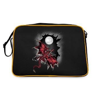 Dragon de lune Dragon Créature mythique - Sac Retro - noir/or - Dos